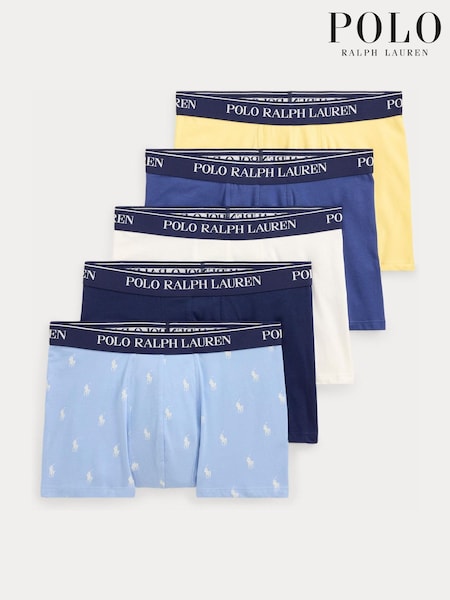 Blue - Regular Polo Ralph Lauren Classic Trunks 5 Pack