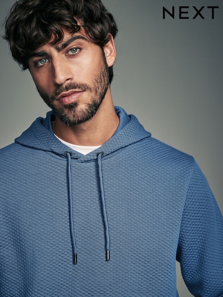 Bright Blue Textured Overhead Hoodie (N77836) | €48