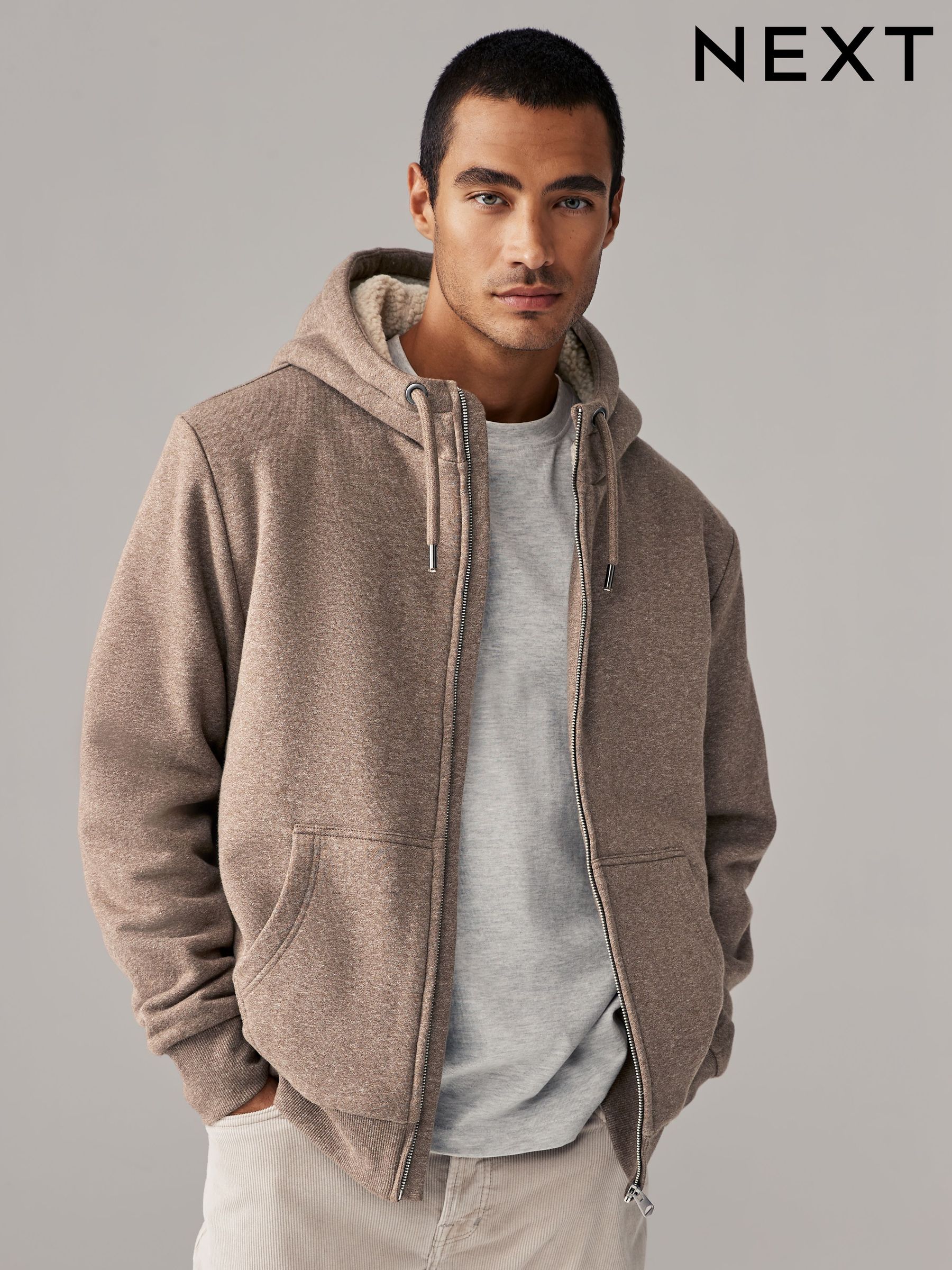 Mens fleece zipper hoodie clearance