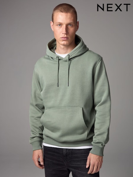 Green Regular Fit Cotton Rich Jersey Fabric Hoodie (N77871) | AED63