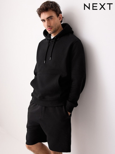 أسود - Regular Fit Rich Jersey Fabric Hoodie (N77892) | ‏155 ر.س.‏