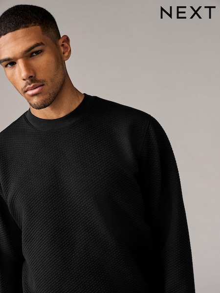 Black/Dark Premium Texture Crew Sweatshirt (N77897) | R$ 285