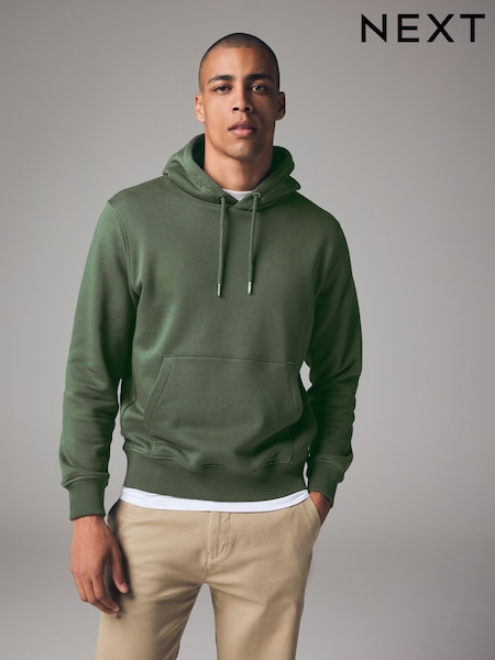 Khaki Green Regular Fit Rich Jersey Fabric Hoodie (N77909) | R$ 285