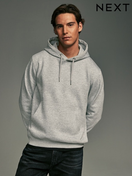 رمادي - Regular Fit Rich Jersey Fabric Hoodie (N77918) | ‏155 ر.س.‏