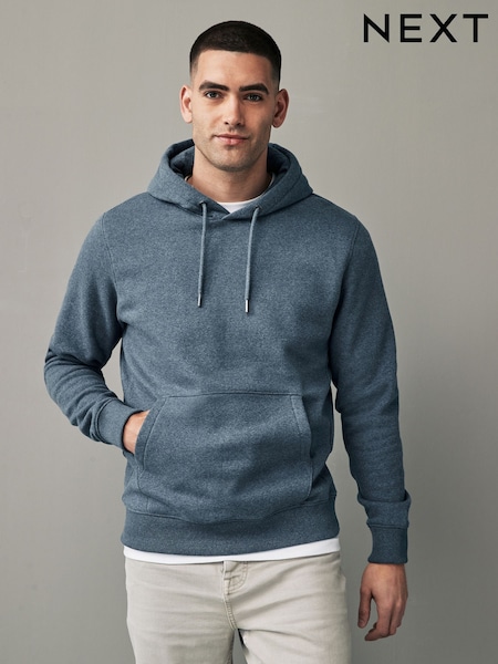 Denim Blue Regular Fit Cotton Rich Jersey Fabric Hoodie (N77919) | 100 QAR