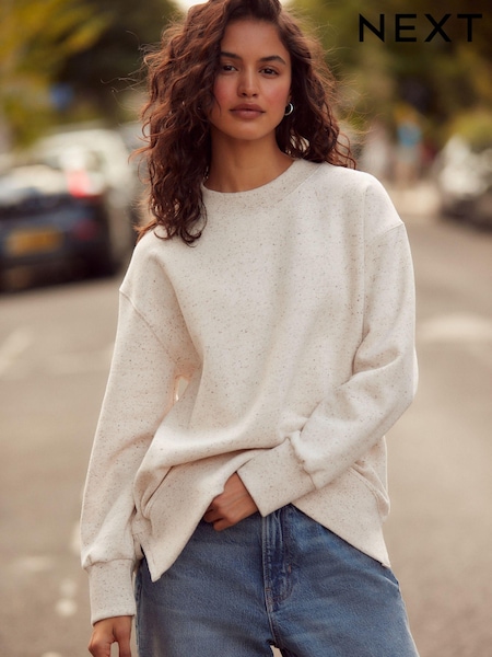 Natural Oatmeal Relaxed Fit Essentials Longline Sweatshirt (N77966) | EGP1,500