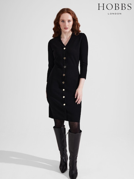 Hobbs Black Petite Petite Marlee Dress (N78049) | €83