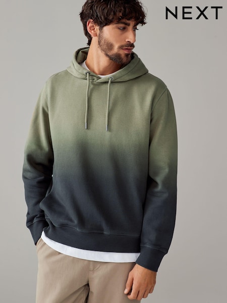 أخضر - Ombre Dip-dye Cotton Rich Jersey Hoodie (N78139) | ‏13.500 د.ك.‏