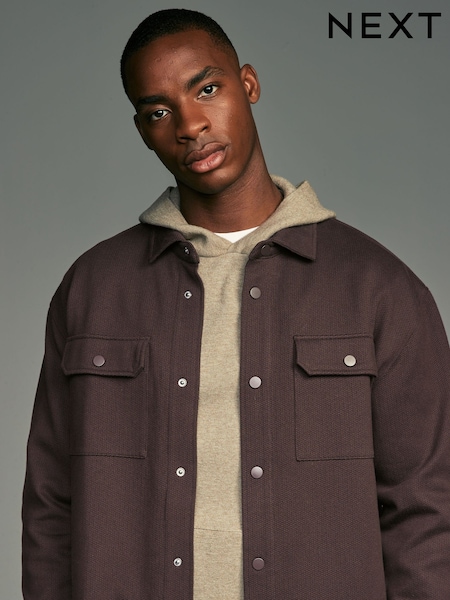 Burgundy Red Regular Fit Popper Shacket (N78181) | €23