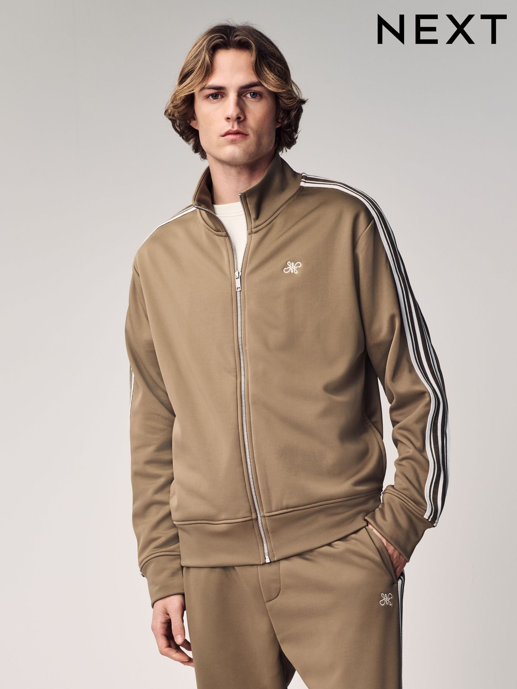 Zip Through Stripe Short Casual Jackets | Next Oman