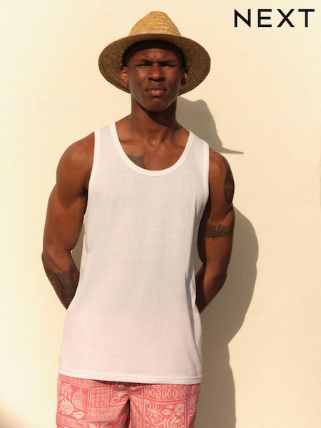 White Regular Fit Heavyweight 100% Cotton Vest (N78196) | €4