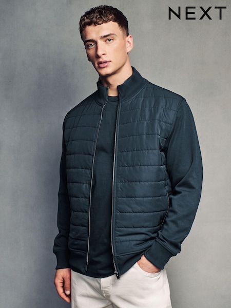 Navy Blue Hybrid Funnel Neck Jacket (N78312) | €57