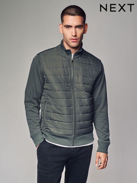 Green Hybrid Funnel Neck Jacket (N78314) | 119 QAR