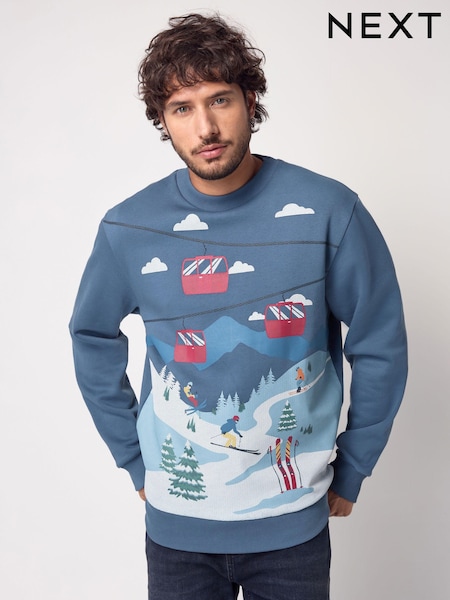 Blue Ski Crew Sweatshirt (N78353) | $58