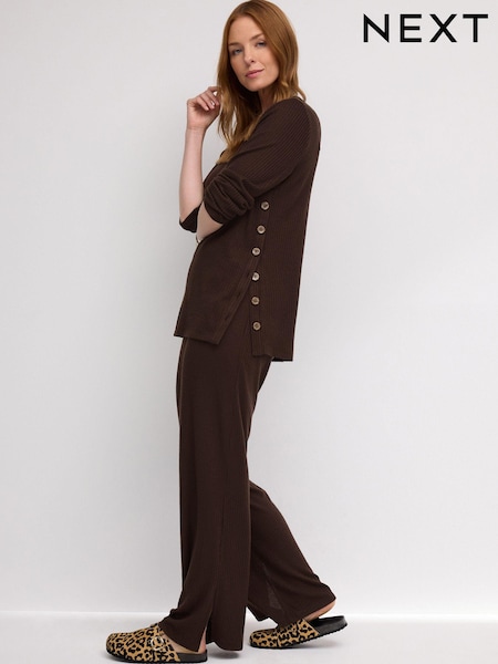 بني - Maternity Wide Leg Trousers (N78393) | ‏65 د.إ.‏