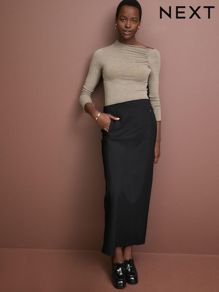 Black Ponte Column Maxi Skirt (N78434) | €21