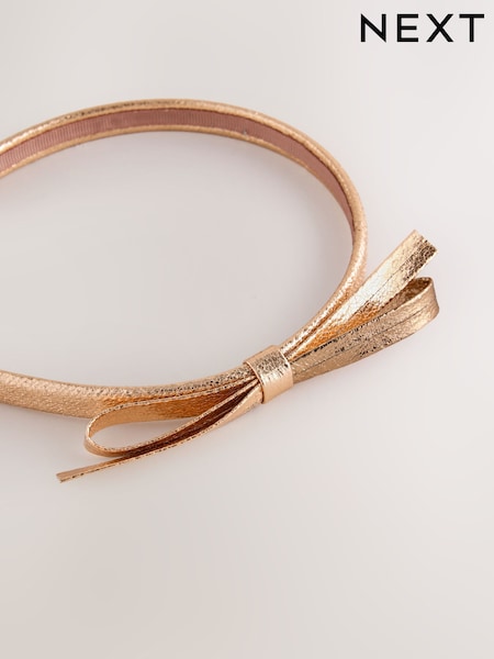 Rose Gold - Metallic Bow Aliceband