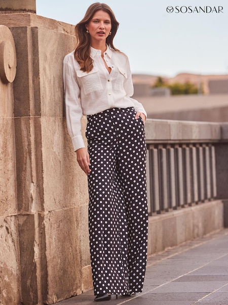 Sosandar Black Wide Leg Trousers (N78673) | €75