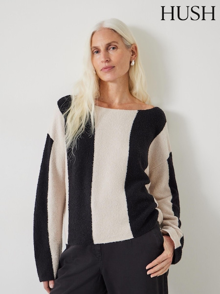 Hush Everlee Open Neck Striped Knitted Jumper (N78777) | 24 €