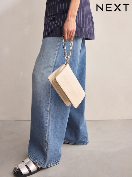 Weiß - Chain Croc Clutch Bag (N78806) | 16 €