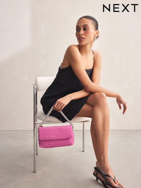 Hot Pink - Weave Clutch Bag (N78811) | 22 €