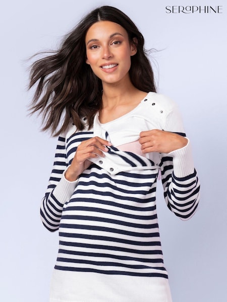 Seraphine Blue Nautical 100% Cotton Maternity and Nursing Jumper (N78825) | ‏292 ر.ق.