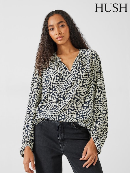 Hush Hartley Gathered Sleeve Printed Top (N78837) | €18