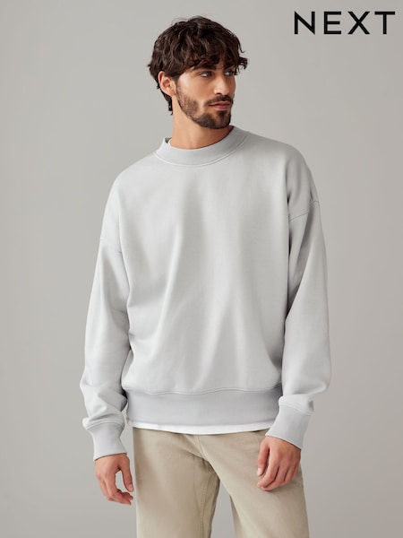 Light Grey Rich Jersey Crew Sweatshirt (N78873) | R$ 250