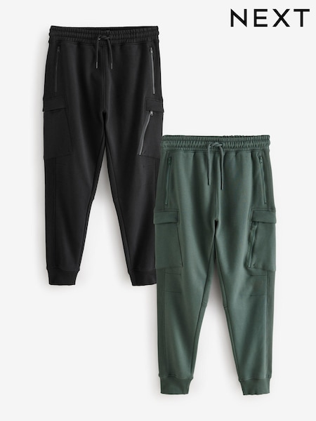Black/Khaki Utility Joggers 2 Pack (N78890) | AED140