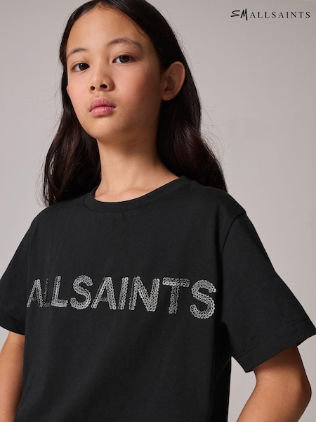 smALLSAINTS Girls 100% Cotton Logo Sequin T-Shirt (N78938) | 130 LEI - 151 LEI
