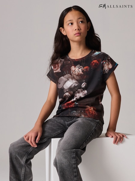 smALLSAINTS Multi/Rosalie Girls Anna Graphic Crew 100% Cotton T-Shirt (N78949) | €13 - €15.50