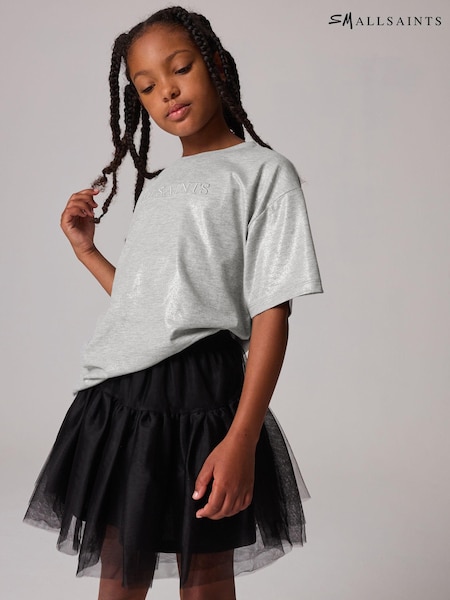 smALLSAINTS Girls Oversized Logo Embroidered Crew T-Shirt (N78953) | ‏62 ر.ق. - ‏72 ر.ق.