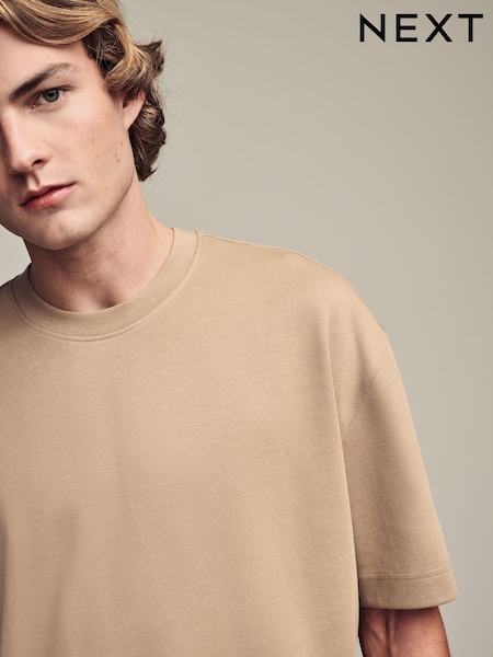 Stone Relaxed Fit Smart Soft Touch Heavyweight T-Shirt (N78962) | €12