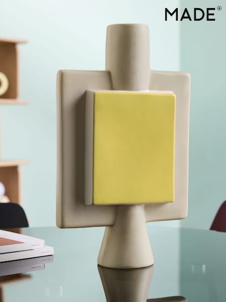 MADE.COM Yellow & Natural Malia Hand Painted Vase (N79099) | €81