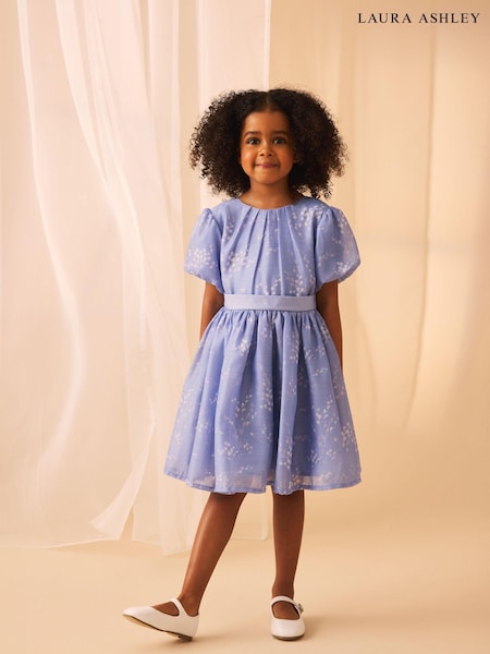 Laura Ashley Pale Blue Willow Floral Organza Prom Dress (N79156) | AED153 - AED168