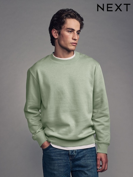 Green Regular Fit Cotton Rich Jersey Crew Sweatshirt (N79160) | AED57