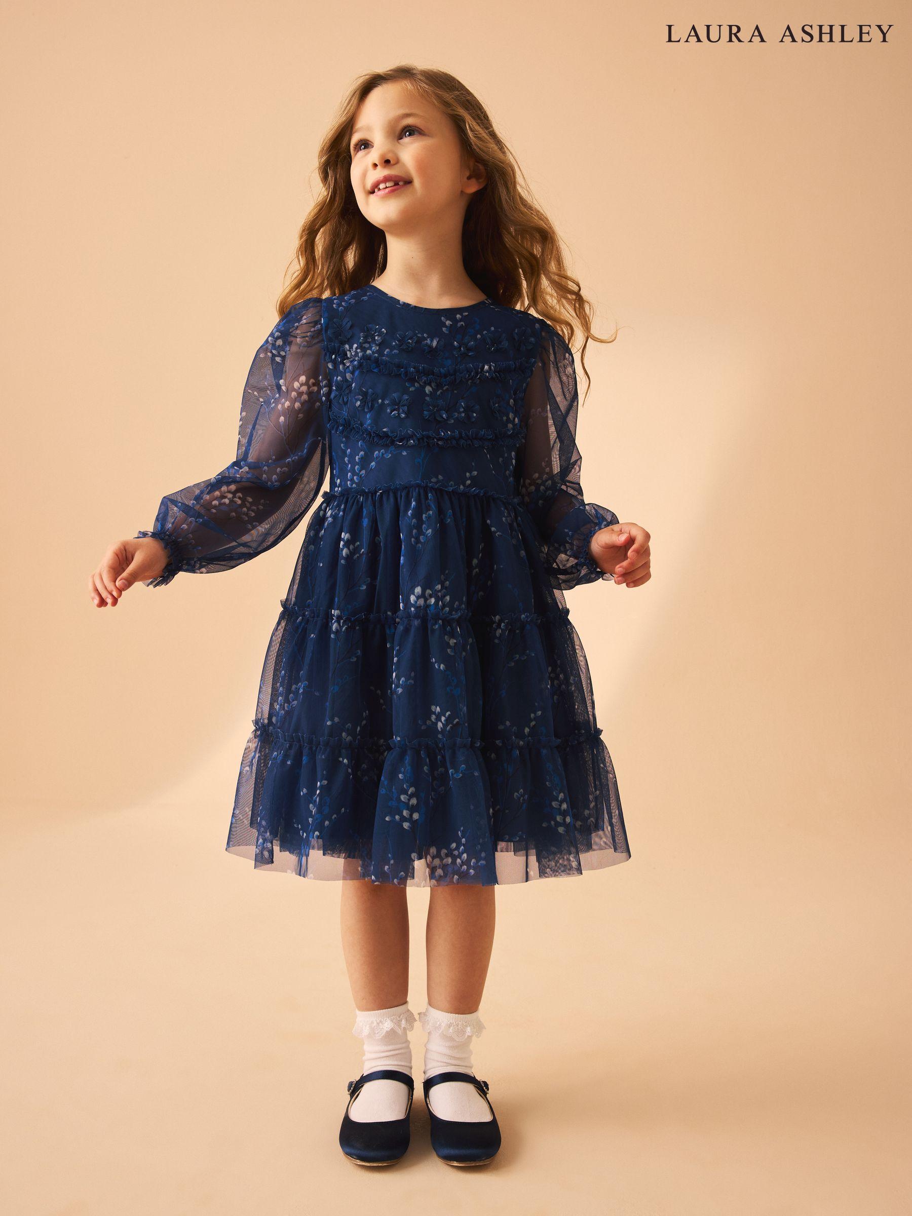 Store Laura Ashley Chambray Ruffle Girls Dress Mother & Child