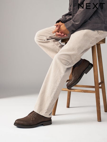 rjava - Waxy Suede Derby Shoes (N79170) | € 36