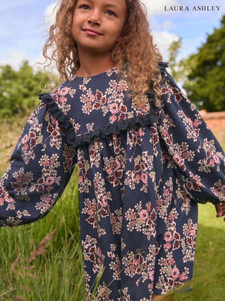 Laura Ashley Dark Navy Tuttington Floral Jersey Dress (N79172) | €22 - €25