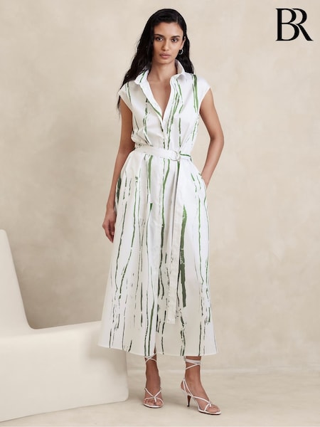 Banana Republic White Poplin Maxi Shirt Dress (N79214) | €104