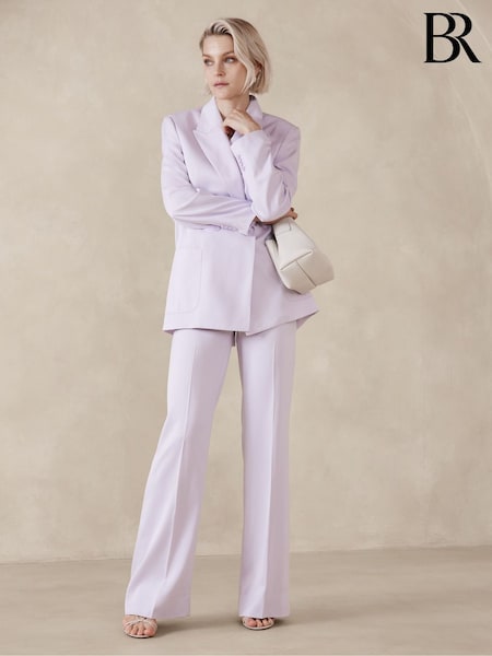 Banana Republic Purple Alix Italian Satin Trousers (N79232) | €52