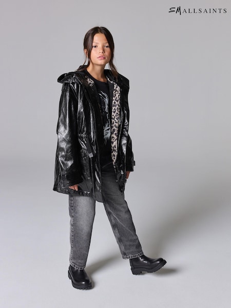 smALLSAINTS Black Kelsie 3-in-1 Shine Girls Jacket (N79286) | AED276 - AED305