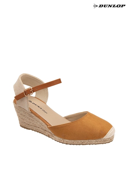 Dunlop Brown Ladies Wedge Espadrille Sandals (N79293) | €21.50