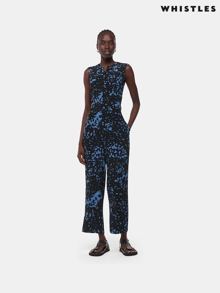 Whistles Black Smudged Spot Drew Jumpsuit (N79362) | €89