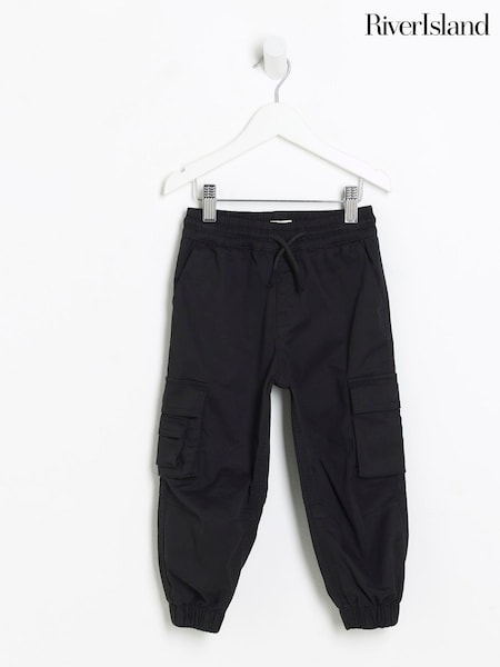 River Island Black Mini Boys Tech Cargo Trousers (N79401) | €26