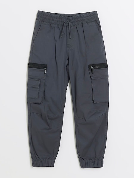 River Island Grey Boys Tech Cargo Trousers (N79422) | ₪101 - ₪126