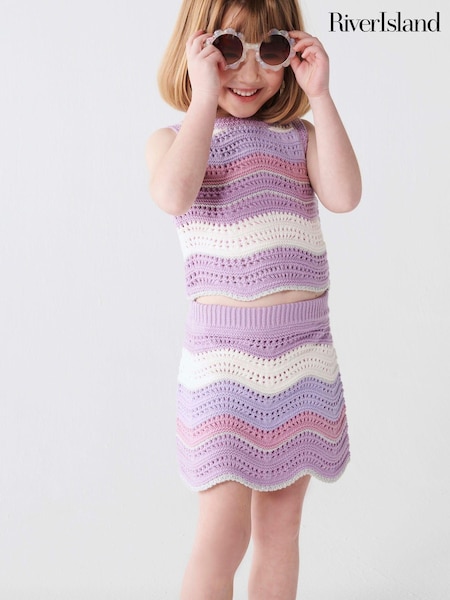 River Island Purple Mini Girls Wave Crochet Set (N79512) | €20