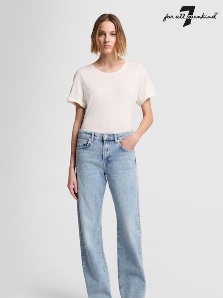 7 For All Mankind Blue Tess Wide Leg Jeans (N79525) | €159