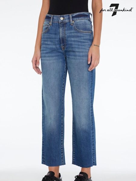 7 For All Mankind Blue The Modern Straight Jeans with Raw Cut (N79528) | €159