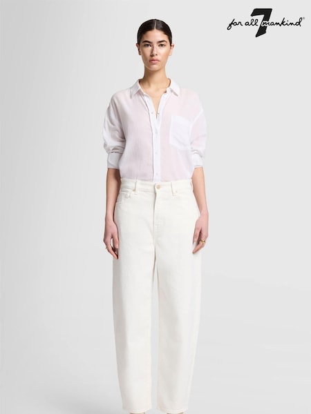7 For All Mankind Jayne Tapered Mankind White Jeans (N79532) | €127